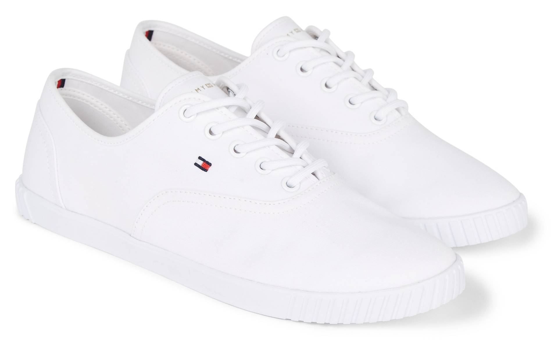 Tommy Hilfiger Sneaker »CANVAS LACE UP SNEAKER«, in schmaler Form, Freizeitschuh, Halbschuh, Schnürschuh von TOMMY HILFIGER