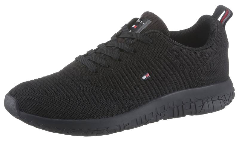 Tommy Hilfiger Sneaker »CORPORATE KNIT RIB RUNNER«, mit seitlicher Logoflagge, Freizeitschuh, Halbschuh, Schnürschuh von TOMMY HILFIGER