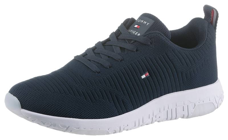 Tommy Hilfiger Sneaker »CORPORATE KNIT RIB RUNNER«, mit seitlicher Logoflagge, Freizeitschuh, Halbschuh, Schnürschuh von TOMMY HILFIGER