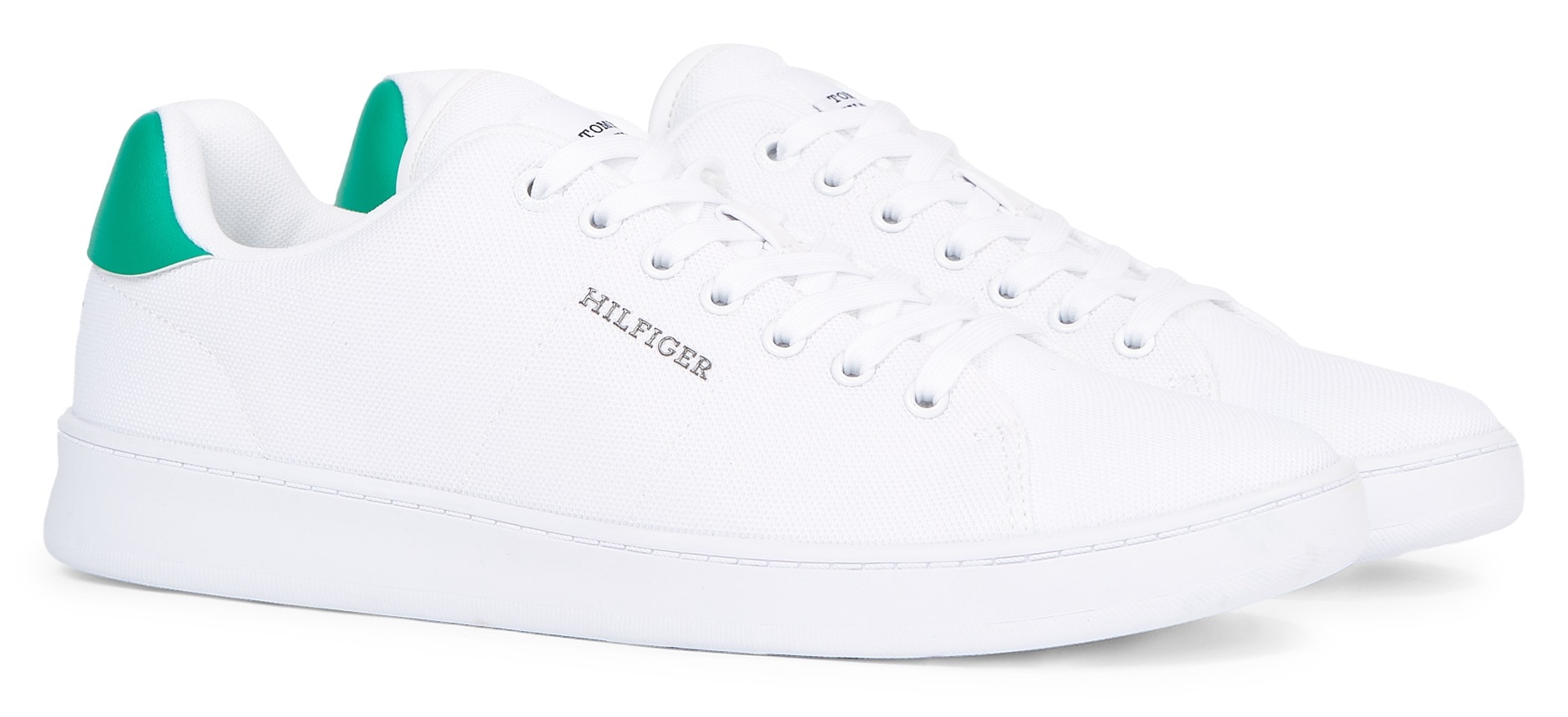 Tommy Hilfiger Sneaker »COURT CUPSOLE PIQUE TEXTILE«, Freizeitschuh, Halbschuh, Schnürschuh mit seitlichem Logoschriftzug von TOMMY HILFIGER