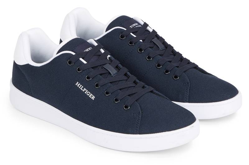 Tommy Hilfiger Sneaker »COURT CUPSOLE PIQUE TEXTILE«, Freizeitschuh, Halbschuh, Schnürschuh mit seitlichem Logoschriftzug von TOMMY HILFIGER