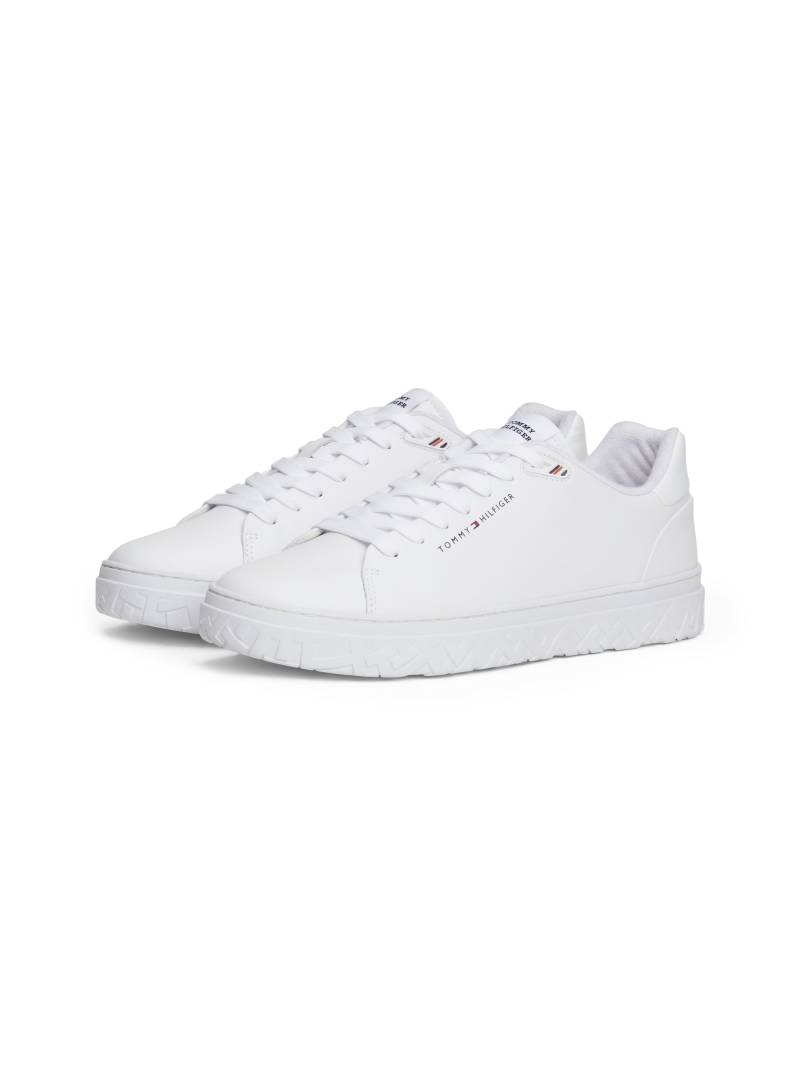 Tommy Hilfiger Sneaker »COURT THICK CUPSOLE LEATHER«, Plateau, Freizeitschuh, Halbschuh, Schnürschuh mit Logoschriftzug von TOMMY HILFIGER