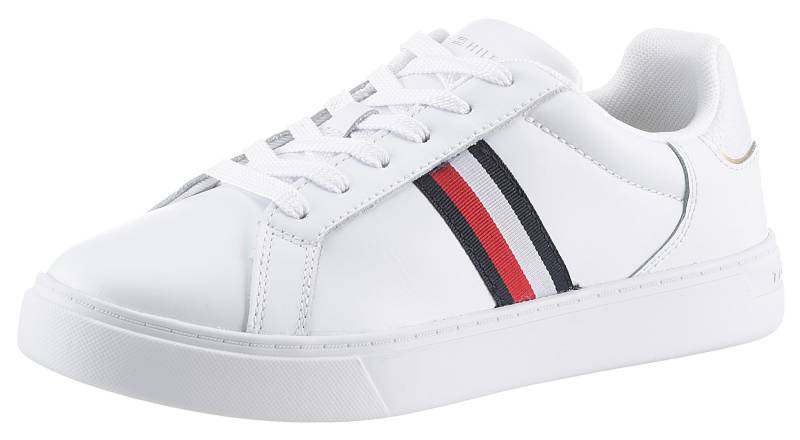 Tommy Hilfiger Sneaker »ESSENTIAL COURT SNEAKER STRIPES«, Freizeitschuh, Halbschuh, Schnürschuh mit gepolstertem Schaftrand von TOMMY HILFIGER