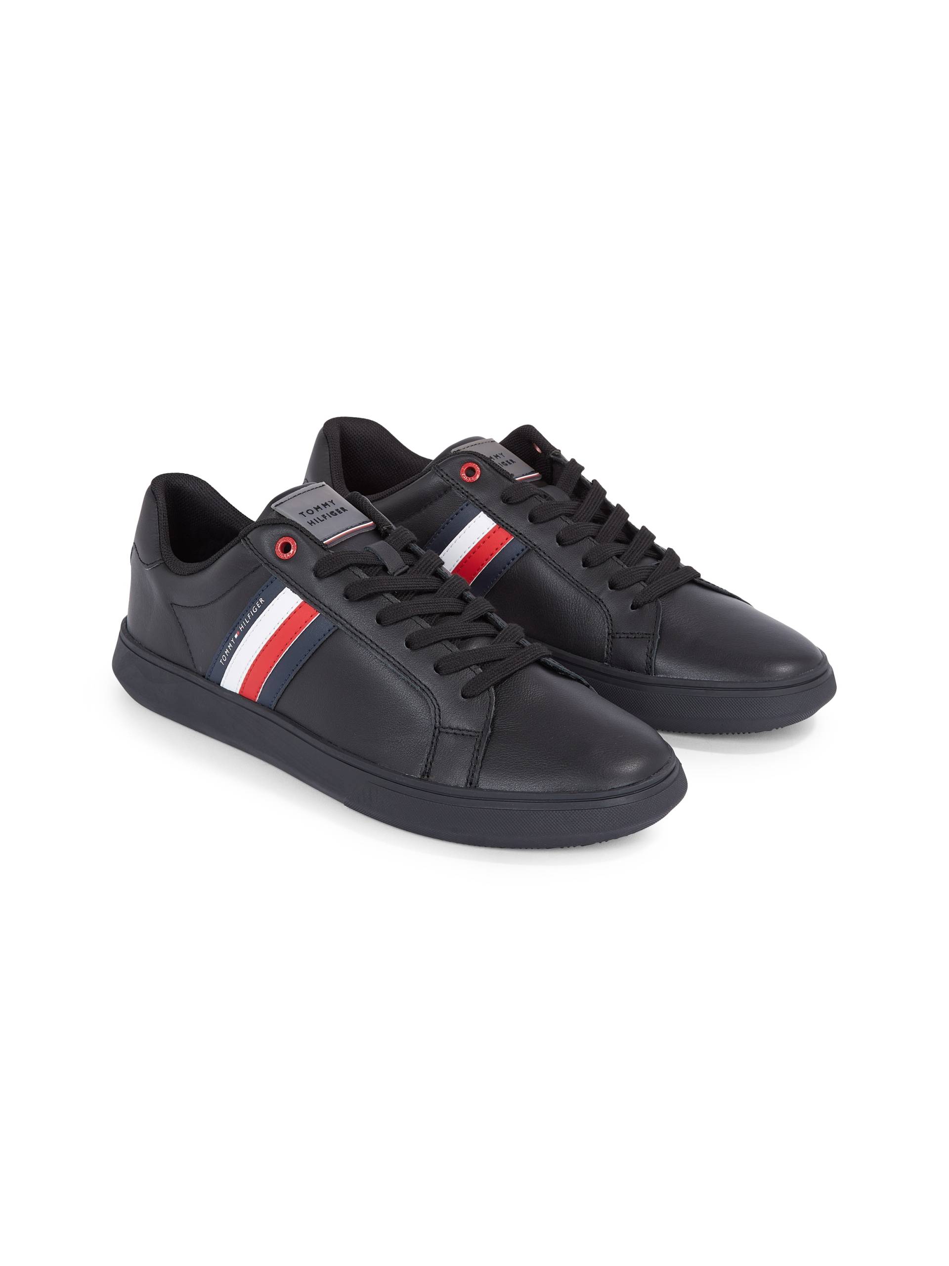 Tommy Hilfiger Sneaker »ESSENTIAL LEATHER CUPSOLE«, mit typischen Streifen, Freizeitschuh, Halbschuh, Schnürschuh von TOMMY HILFIGER