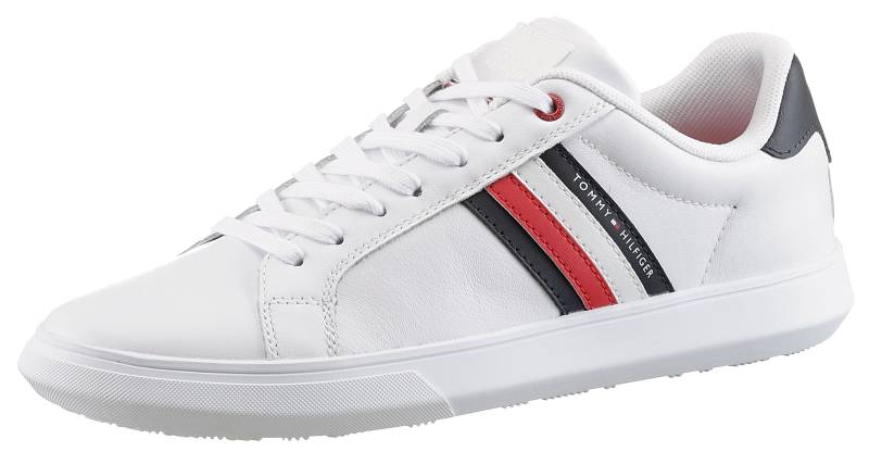 Tommy Hilfiger Sneaker »ESSENTIAL LEATHER CUPSOLE«, mit typischen Streifen, Freizeitschuh, Halbschuh, Schnürschuh von TOMMY HILFIGER