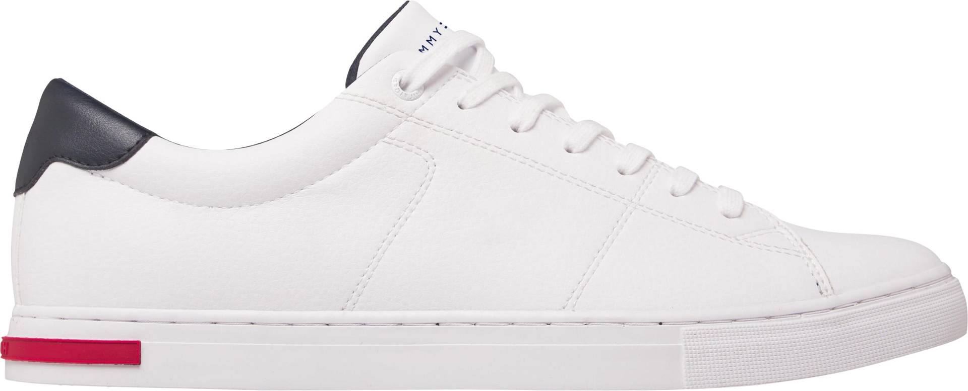 Tommy Hilfiger Sneaker »ESSENTIAL LEATHER DETAIL VUL«, mit Kontrastbesatz, Freizeitschuh, Halbschuh, Schnürschuh von TOMMY HILFIGER