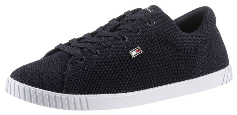 Tommy Hilfiger Sneaker »FLAG LACE UP SNEAKER KNIT«, Freizeitschuh, Halbschuh, Schnürschuh mit seitlichem Flaggen-Label von TOMMY HILFIGER