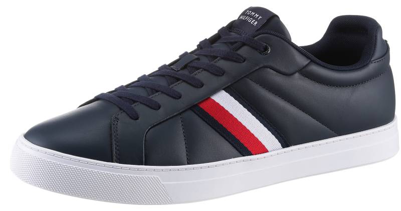 Tommy Hilfiger Sneaker »ICON COURT LTH STRIPES«, Schnürschuh, Freizeitschuh, Halbschuh mit gepolstertem Schaftrand von TOMMY HILFIGER