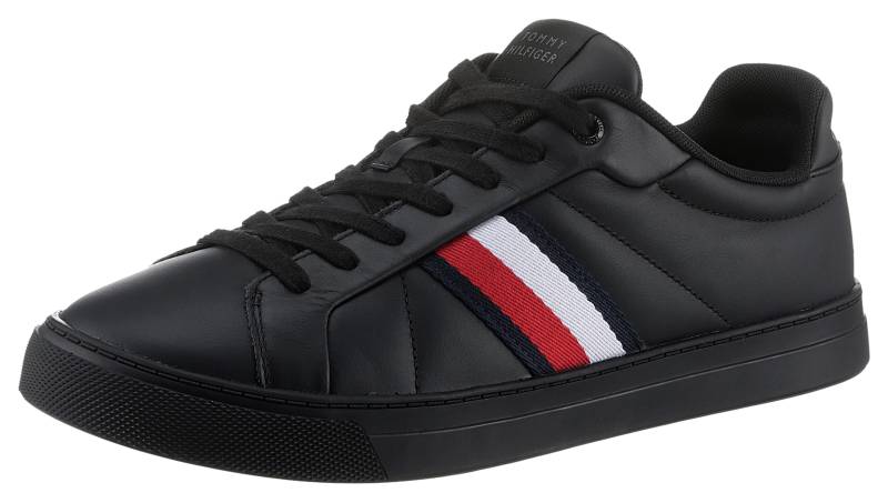 Tommy Hilfiger Sneaker »ICON COURT LTH STRIPES«, Schnürschuh, Freizeitschuh, Halbschuh mit gepolstertem Schaftrand von TOMMY HILFIGER