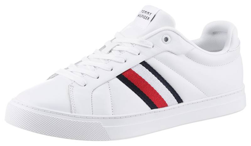 Tommy Hilfiger Sneaker »ICON COURT LTH STRIPES«, Schnürschuh, Freizeitschuh, Halbschuh mit gepolstertem Schaftrand von TOMMY HILFIGER