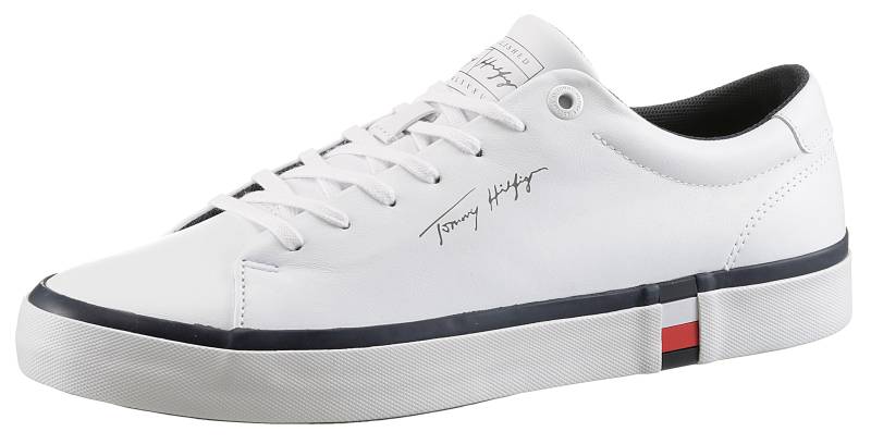 Tommy Hilfiger Sneaker »MODERN VULC CORPORATE LEATHER«, mit Logoflagge in der Sohle, Freizeitschuh, Halbschuh, Schnürschuh von TOMMY HILFIGER