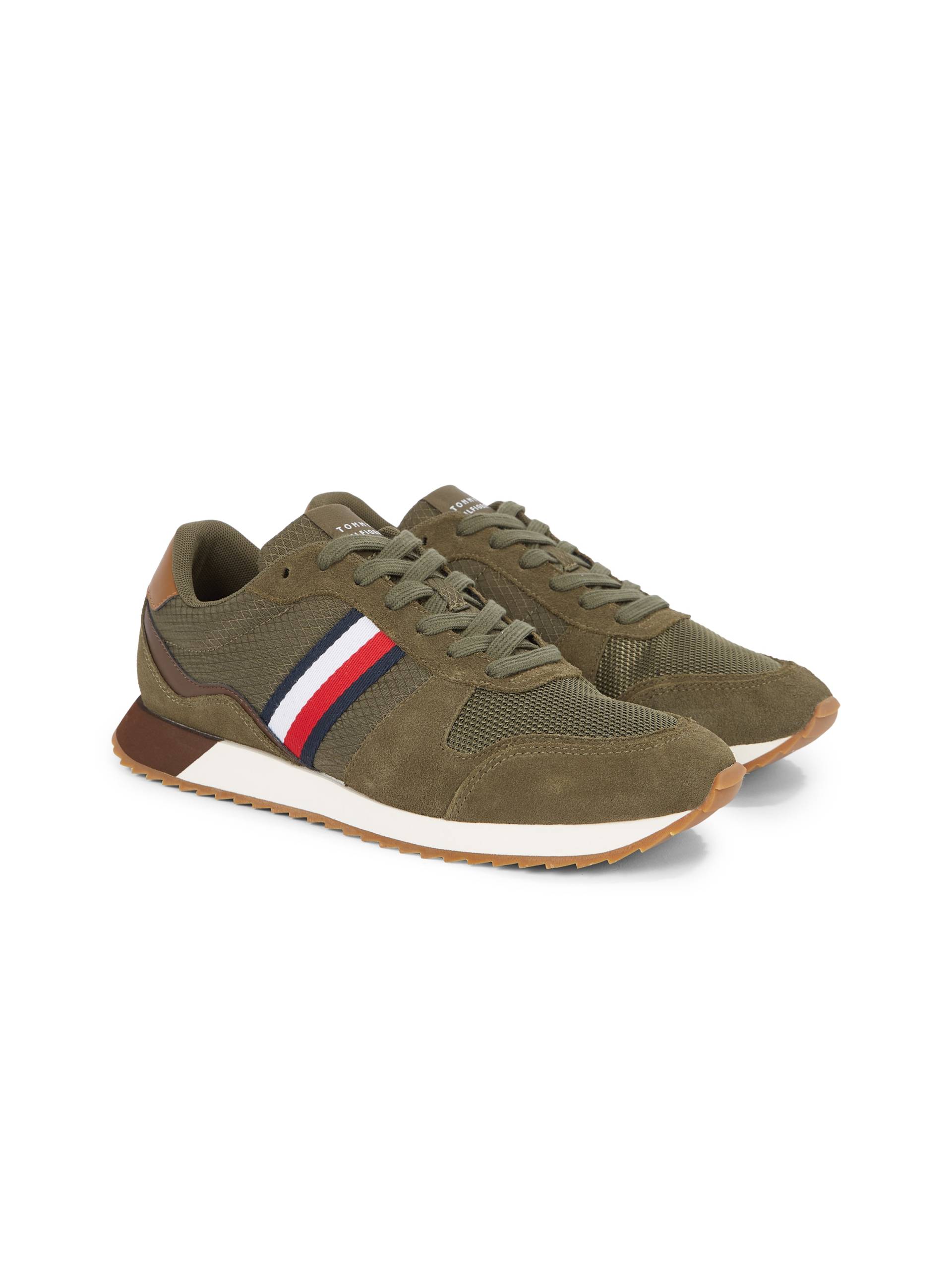 Tommy Hilfiger Sneaker »RUNNER EVO MIX BLOCK«, Freizeitschuh, Halbschuh, Schnürschuh mit Streifen in Tommy Farben von TOMMY HILFIGER