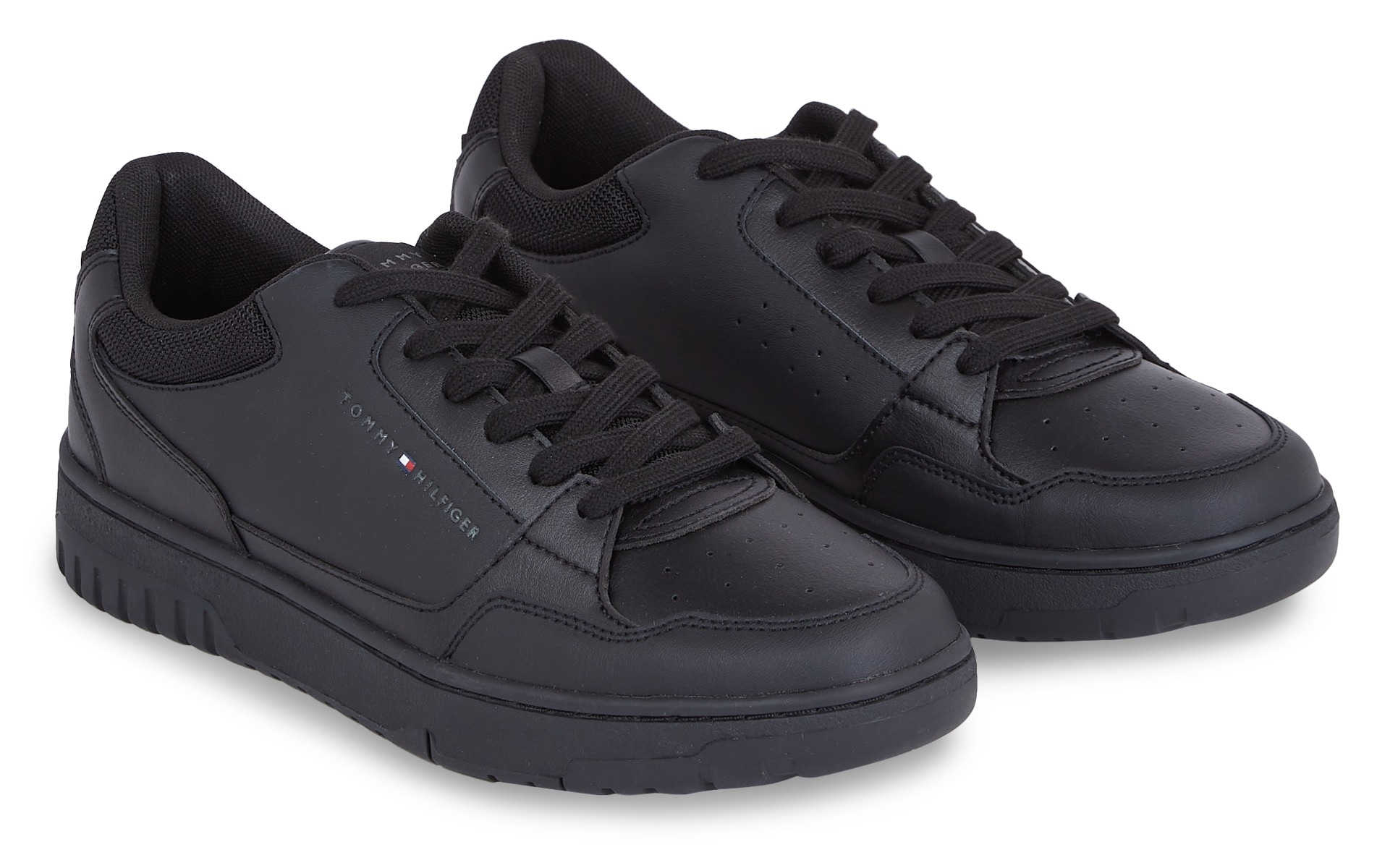 Tommy Hilfiger Sneaker »TH BASKET CORE LEATHER ESS«, mit gepolstertem Schaftrand, Freizeitschuh, Halbschuh, Schnürschuh von TOMMY HILFIGER