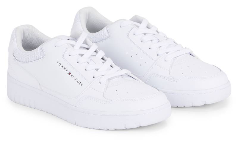 Tommy Hilfiger Sneaker »TH BASKET CORE LEATHER ESS«, mit gepolstertem Schaftrand, Freizeitschuh, Halbschuh, Schnürschuh von TOMMY HILFIGER