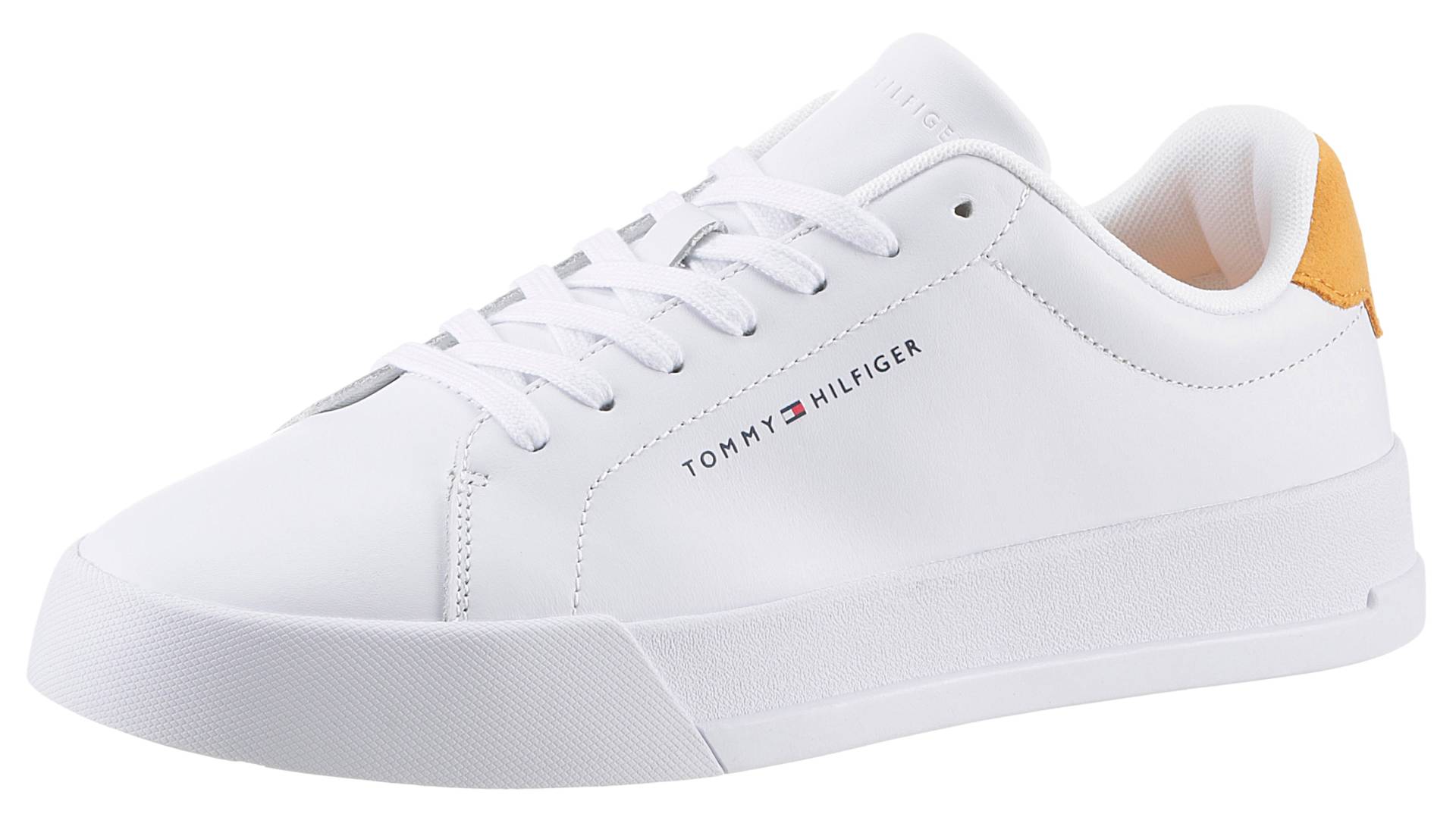 Tommy Hilfiger Sneaker »TH COURT LEATHER«, mit seitlichem Logoschriftzug, Freizeitschuh, Halbschuh, Schnürschuh von TOMMY HILFIGER