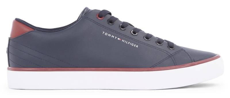 Tommy Hilfiger Sneaker »TH HI VULC CORE LOW LEATHER ESS«, Freizeitschuh, Halbschuh, Schnürschuh mit Ziernähten an der Ferse von TOMMY HILFIGER