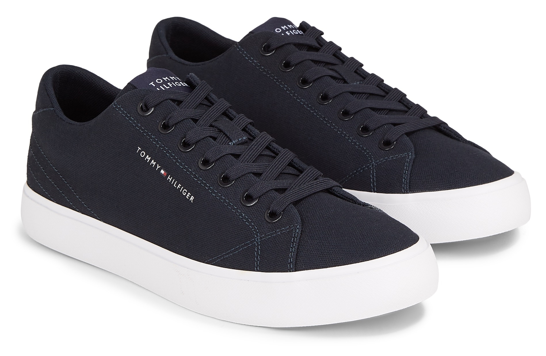 Tommy Hilfiger Sneaker »TH HI VULC LOW CANVAS«, in cleanem Look, Freizeitschuh, Halbschuh, Schnürschuh von TOMMY HILFIGER