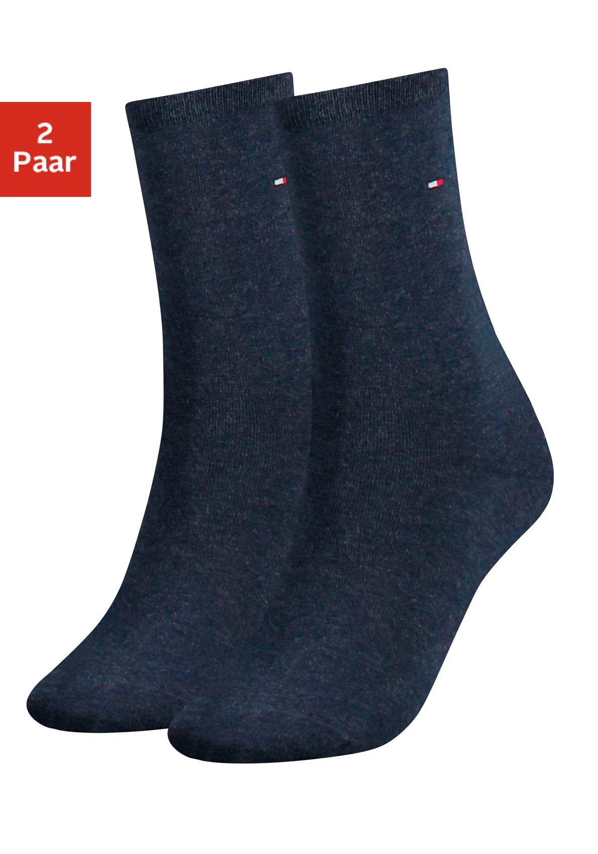 Tommy Hilfiger Socken »TH WOMEN SOCK CASUAL 2P«, (2 Paar, 2 Paar), mit flacher Zehennaht von TOMMY HILFIGER