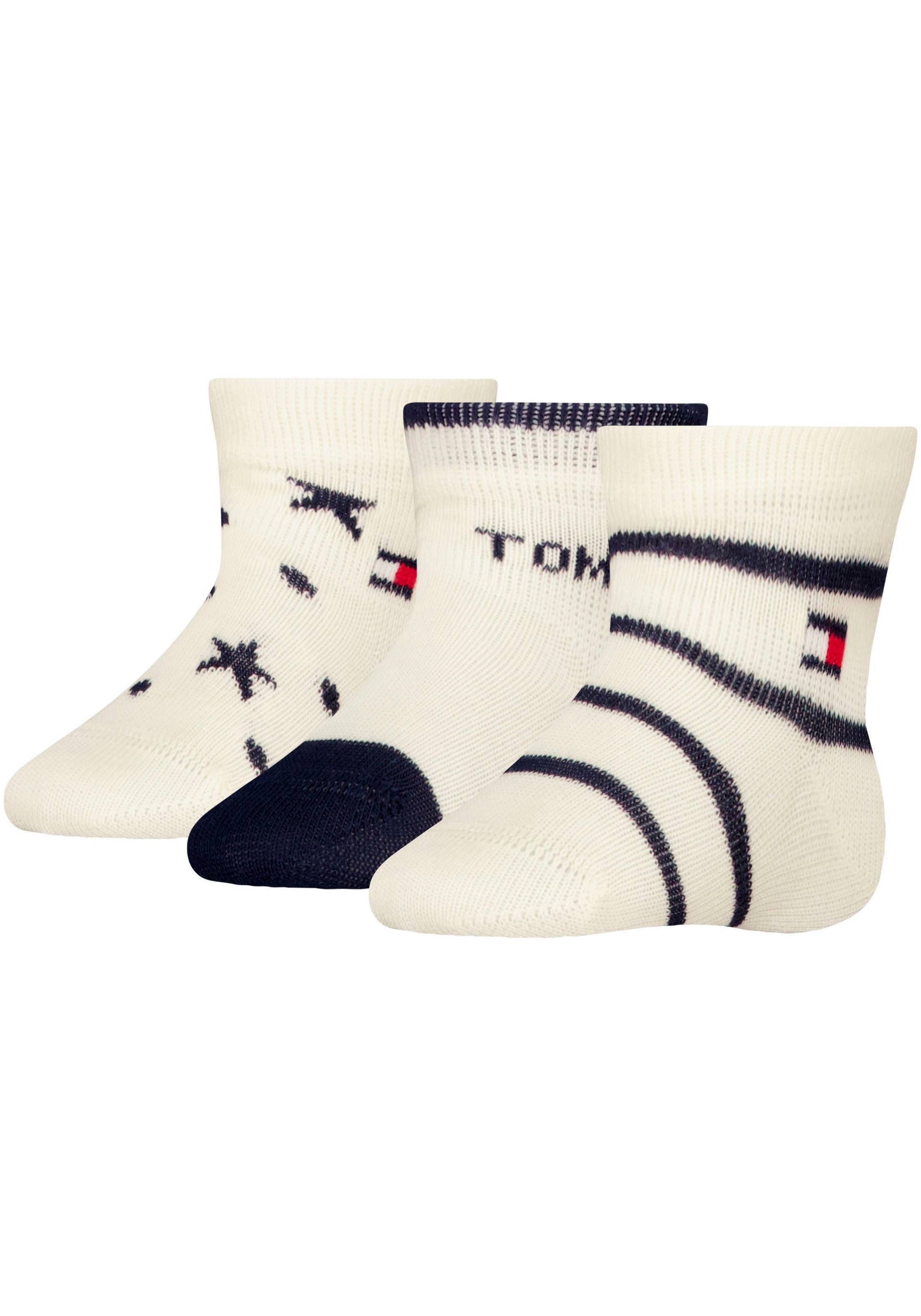 Tommy Hilfiger Socken »TH BABY SOCK 3P NEWBORN GIFTBOX«, (3er-Pack), mit flacher Zehennaht von TOMMY HILFIGER