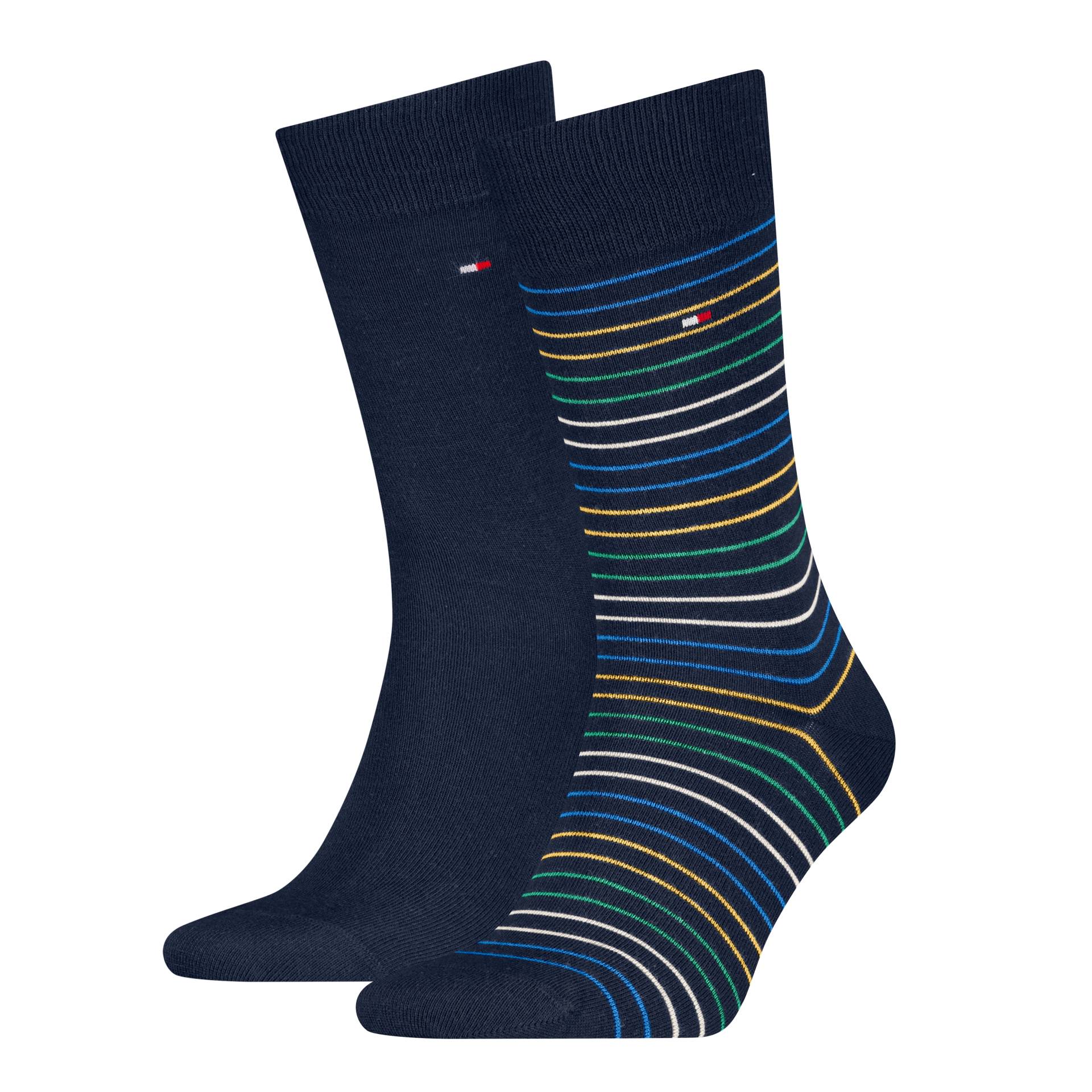 Tommy Hilfiger Socken »TH MEN SMALL STRIPE SOCK 2P«, (2 Paar), mit diskretem Logo von TOMMY HILFIGER