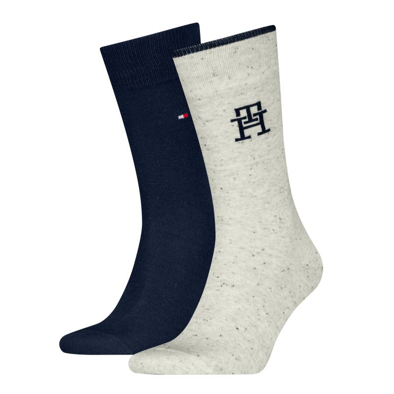 Tommy Hilfiger Socken »TH MEN SOCK 2P MONOGRAM NAPPY«, (2 Paar), mit markantem Logoemblem von TOMMY HILFIGER