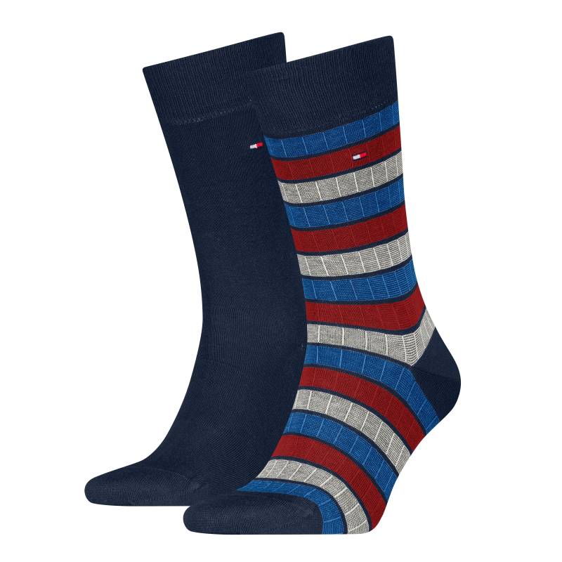 Tommy Hilfiger Socken »TH MEN SOCK 2P ONE ROW COLORBLOCK«, (2 Paar), mit farbenfroher Streifenoptik von TOMMY HILFIGER