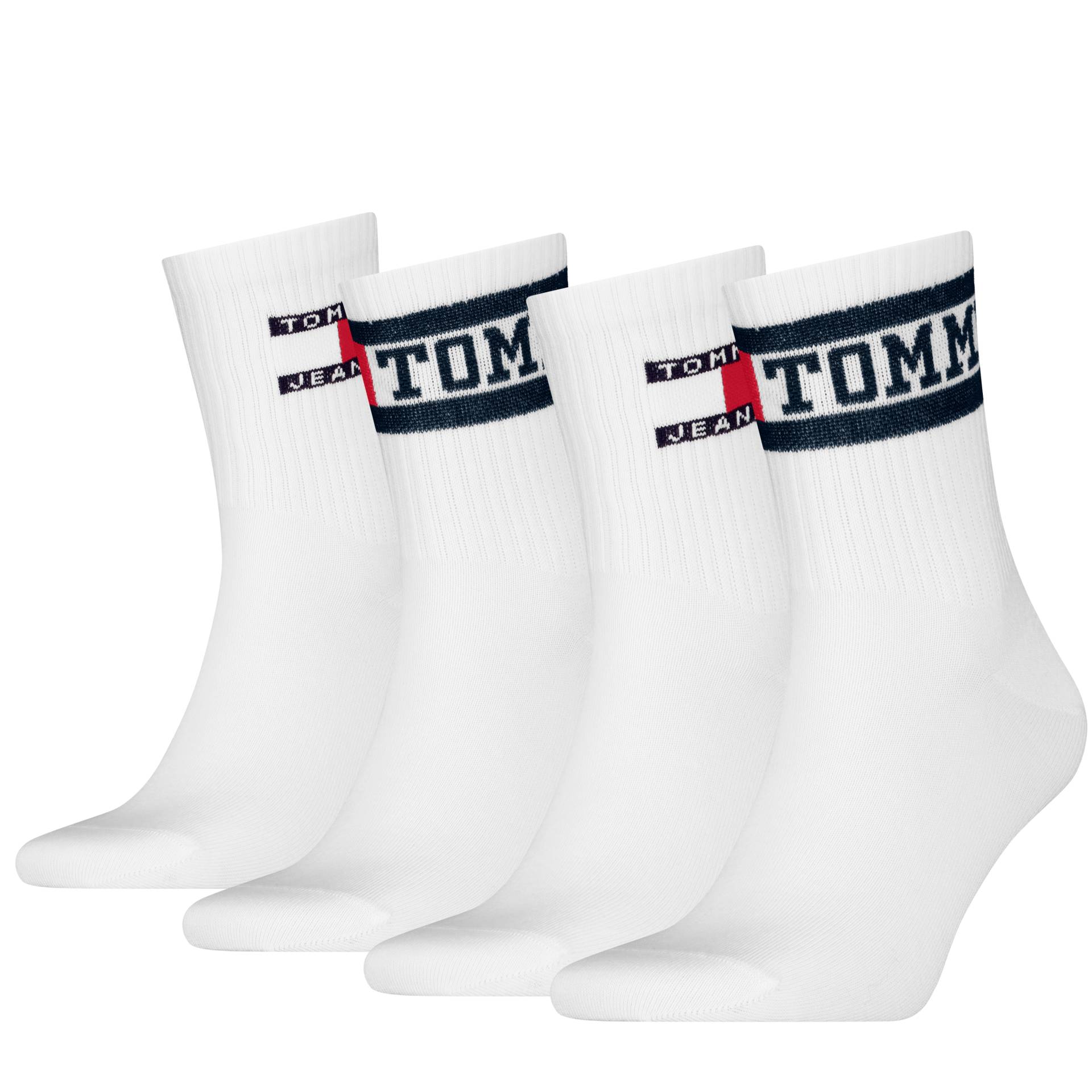 Tommy Hilfiger Socken »TH UNI TJ SHORT SOCK 4P ECOM«, (4 Paar), mit markentypischem Logo-Design von TOMMY HILFIGER