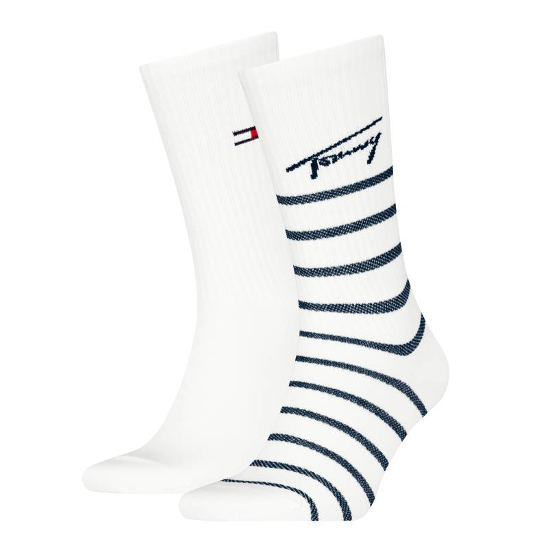 Tommy Hilfiger Socken »TH UNI TJ SOCK 2P BRETON«, (2 Paar), mit stilvollem Logo-Schriftzug von TOMMY HILFIGER