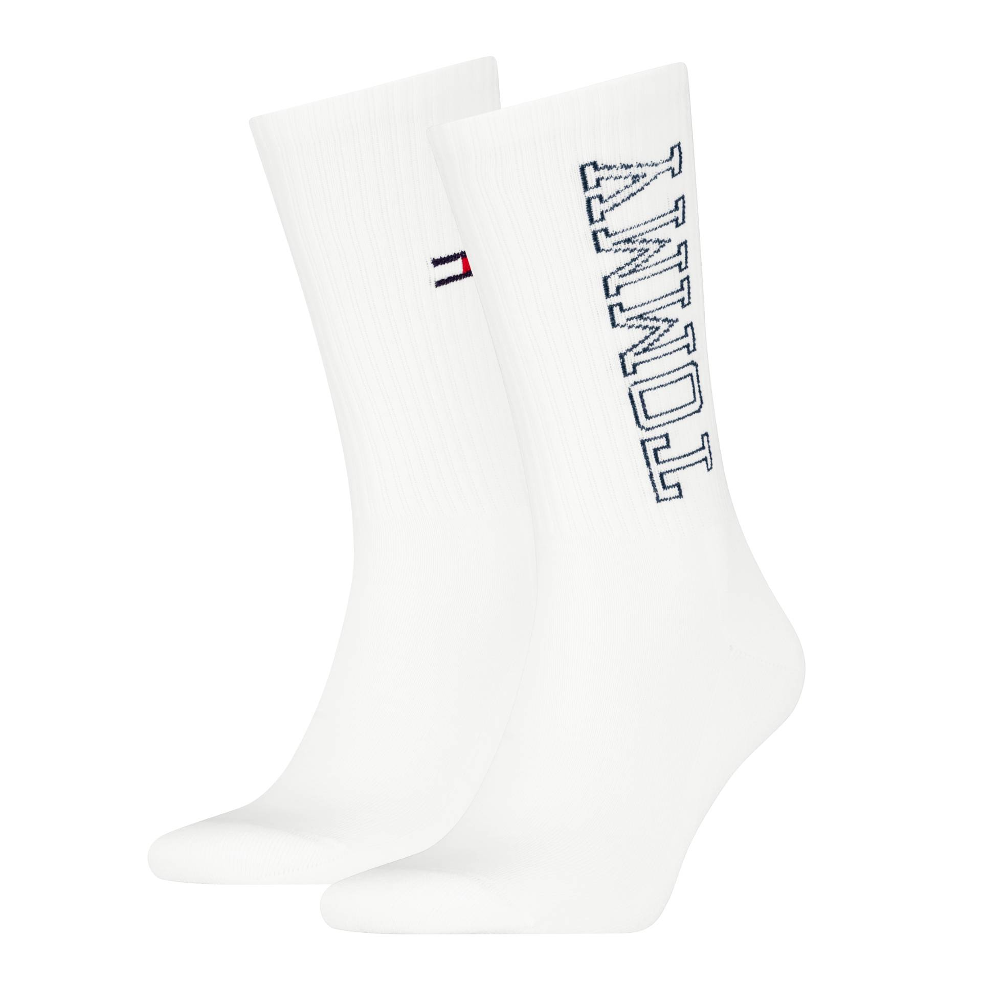 Tommy Hilfiger Socken »TH UNI TJ SOCK 2P TOMMY«, (2 Paar), mit auffälligem Schriftzug-Design von TOMMY HILFIGER