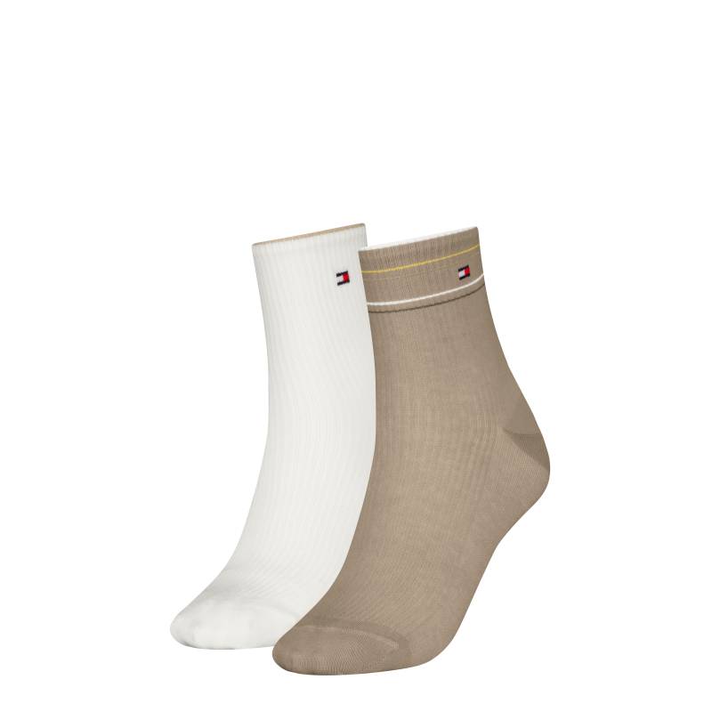 Tommy Hilfiger Socken »TH WOMEN SHORT SOCK 2P RIB SHINE«, (2 Paar), mit feinem Linienakzent von TOMMY HILFIGER