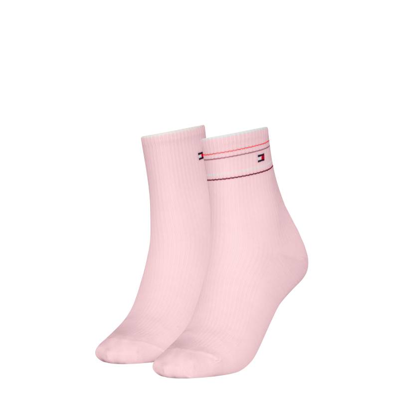 Tommy Hilfiger Socken »TH WOMEN SHORT SOCK 2P RIB SHINE«, (2 Paar), mit feinem Linienakzent von TOMMY HILFIGER