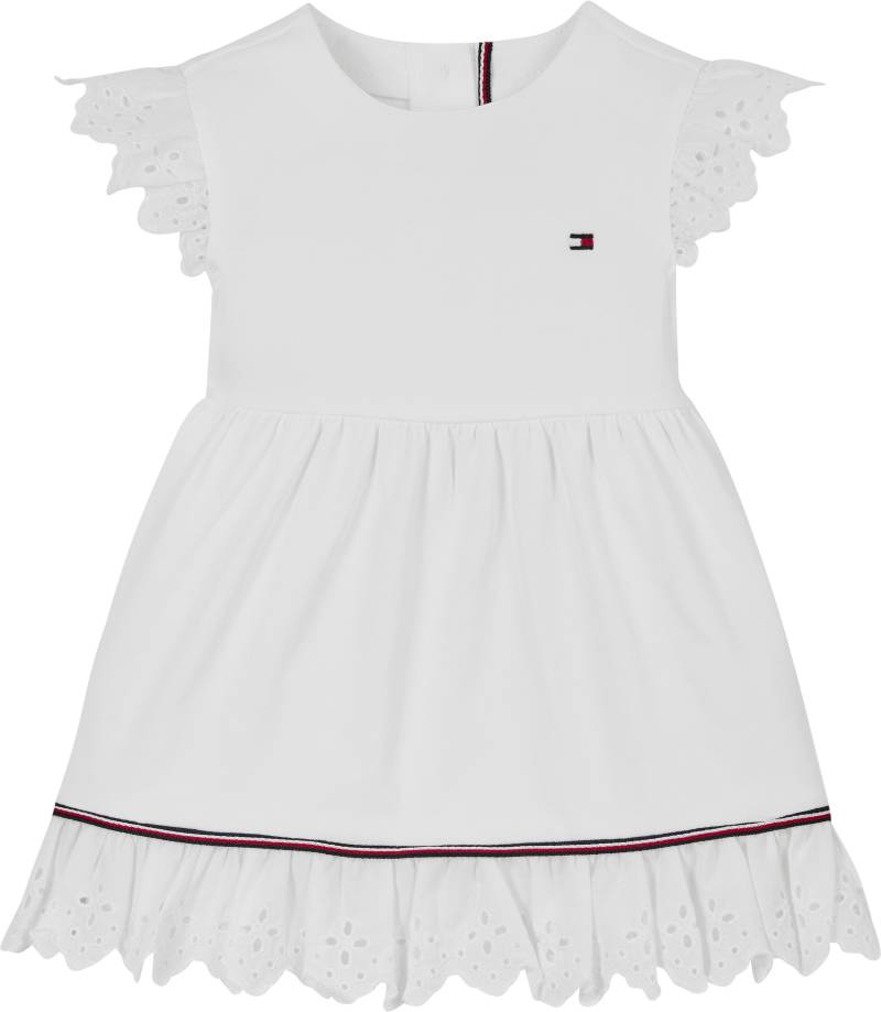 Tommy Hilfiger Sommerkleid »BRODERIE ANGLAISE DRESS SS«, mit Logo-Kontrastband, mit Logostickerei von TOMMY HILFIGER