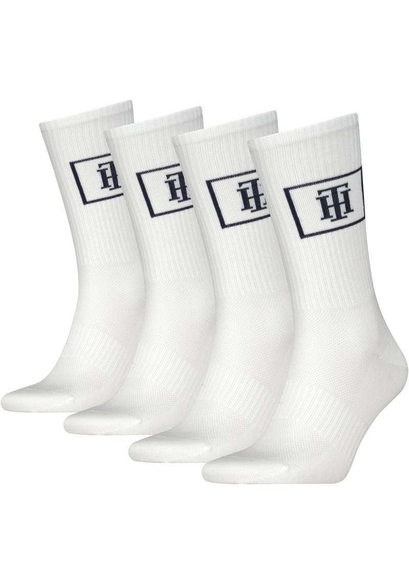 Tommy Hilfiger Sportsocken »CREW SOCK MONOGRAM LOCKER ROOM«, (4 Paar), mit Mesh-Front für Atmungsaktivität von TOMMY HILFIGER