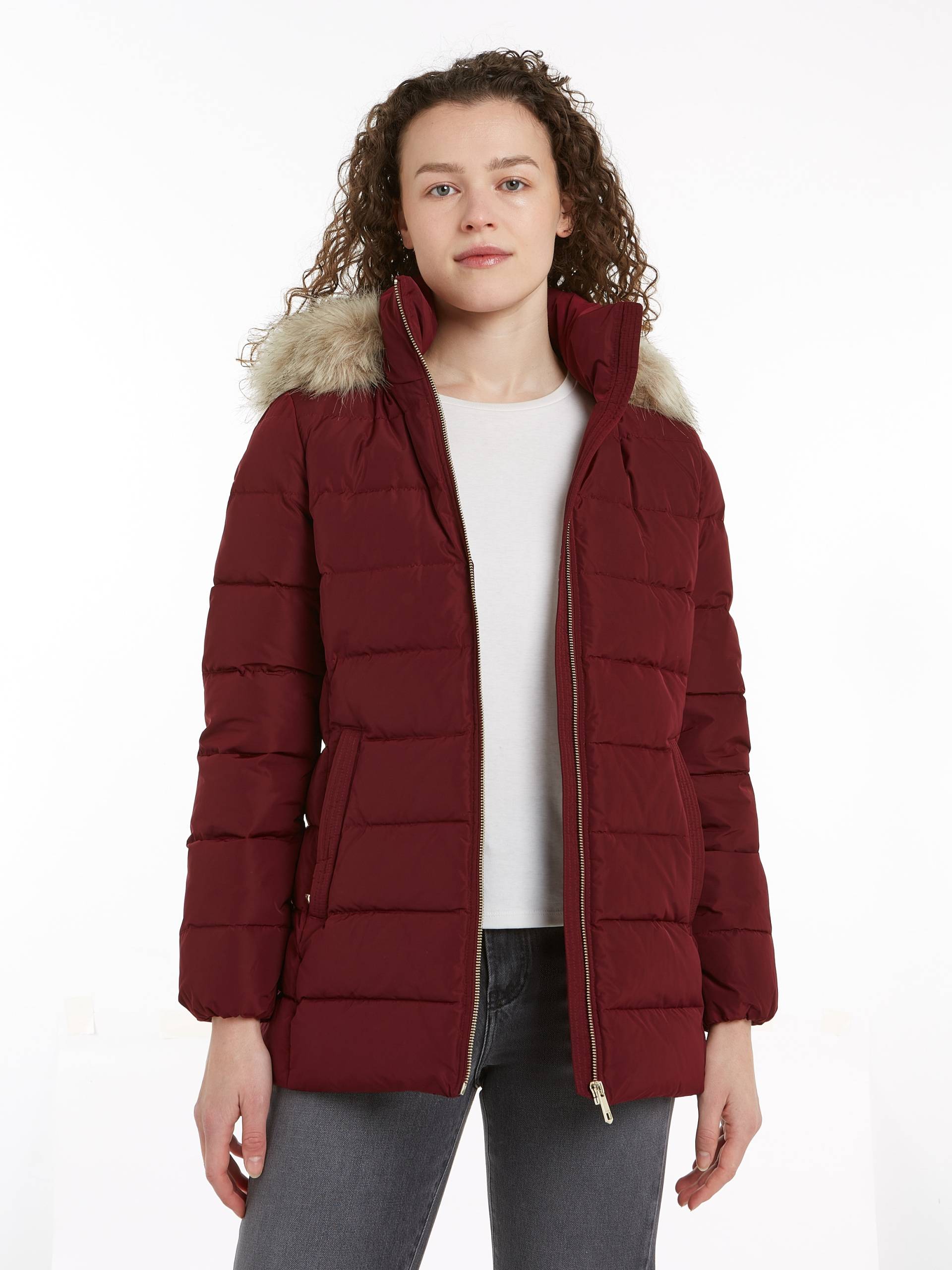 Tommy Hilfiger Steppjacke, mit Kapuze, mit Logopatch von TOMMY HILFIGER