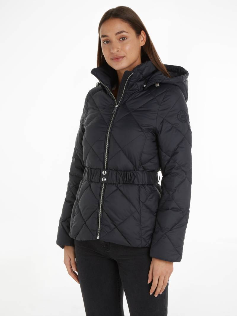 Tommy Hilfiger Steppjacke »ELEVATED BELTED QUILTED JACKET«, mit Kapuze, mit Logostickerei von TOMMY HILFIGER