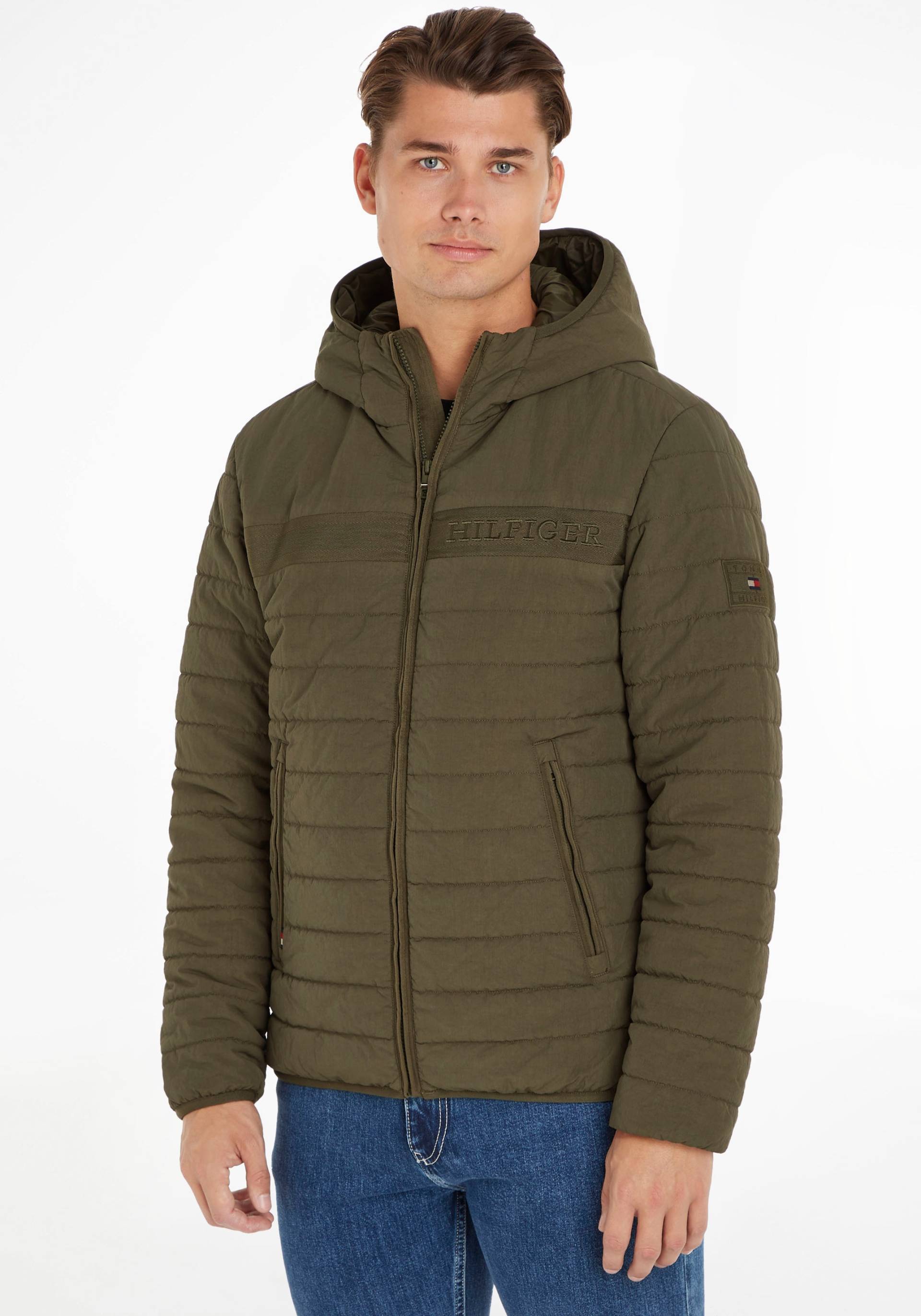 Tommy Hilfiger Steppjacke »GMD PADDED HOODED JACKET«, mit Kapuze, im hochgeschlossenen Design von TOMMY HILFIGER