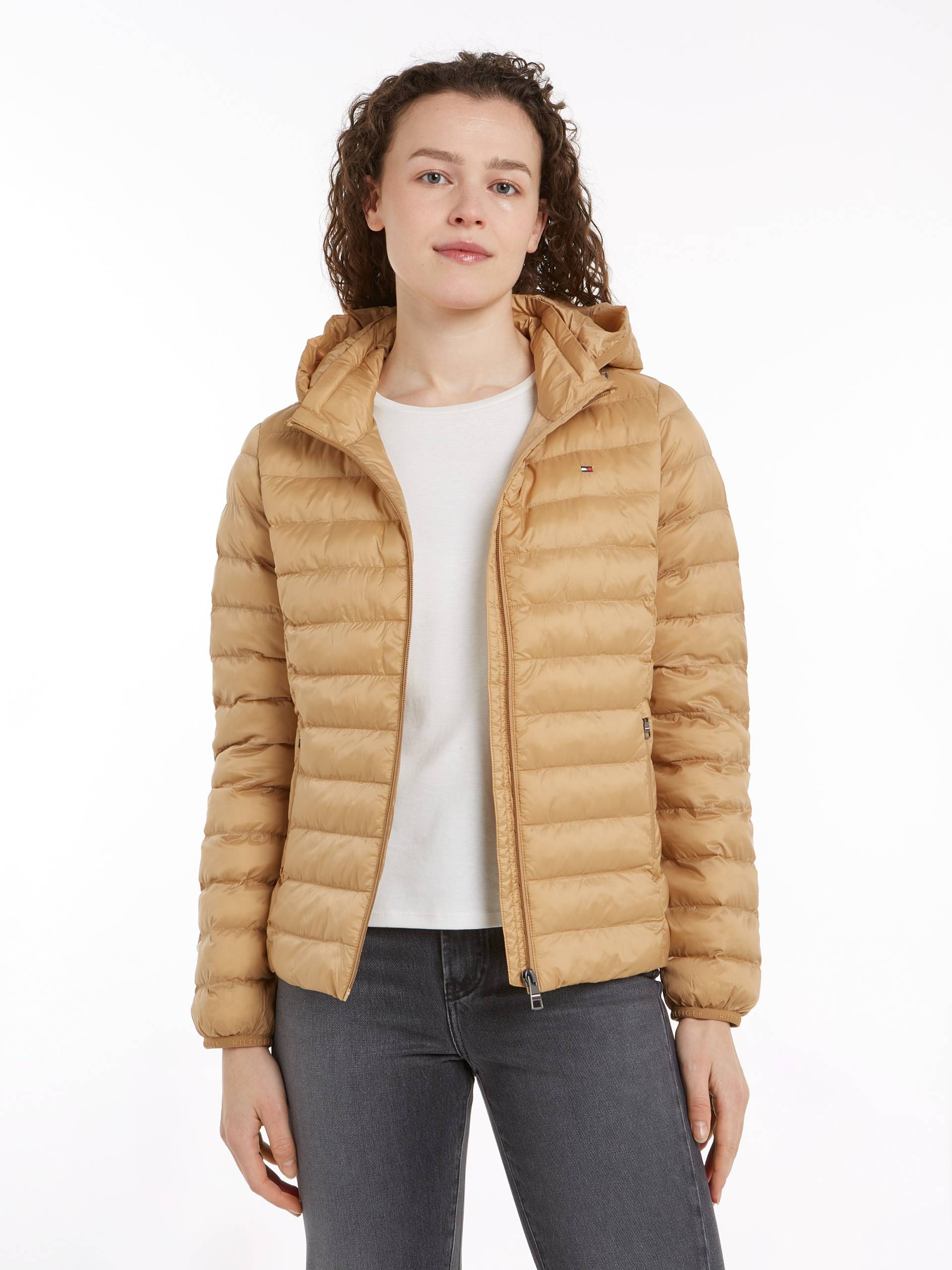 Tommy Hilfiger Steppjacke »LW PADDED GLOBAL STRIPE JACKET«, (Global Serie TH WOMEN), mit Kapuze, mit Brand-Elastiktape an der Kapuze von TOMMY HILFIGER