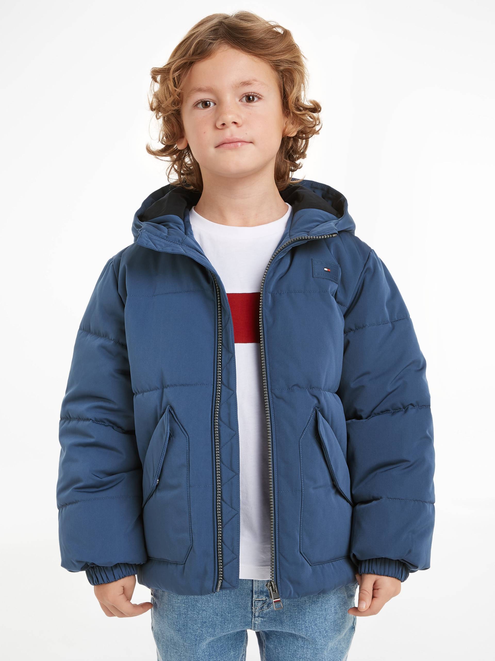 Tommy Hilfiger Steppjacke »MONOTYPE PADDED PUFFER JACKET«, mit Kapuze, Baby bis 2 Jahre, mit Kapuze, Gummizug am Ärmel von TOMMY HILFIGER