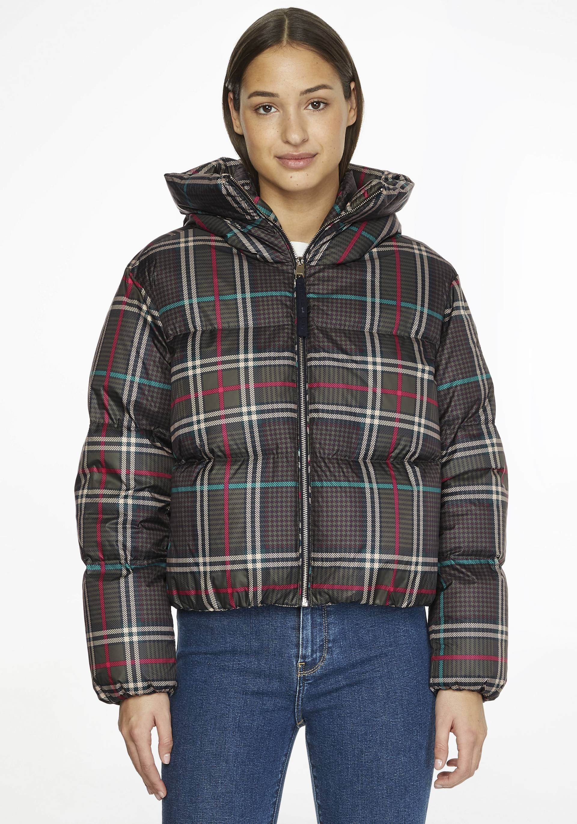 Tommy Hilfiger Steppjacke »PRINTED CHECK REDOWN PUFFER JKT«, mit Kapuze, im Karomuster von TOMMY HILFIGER