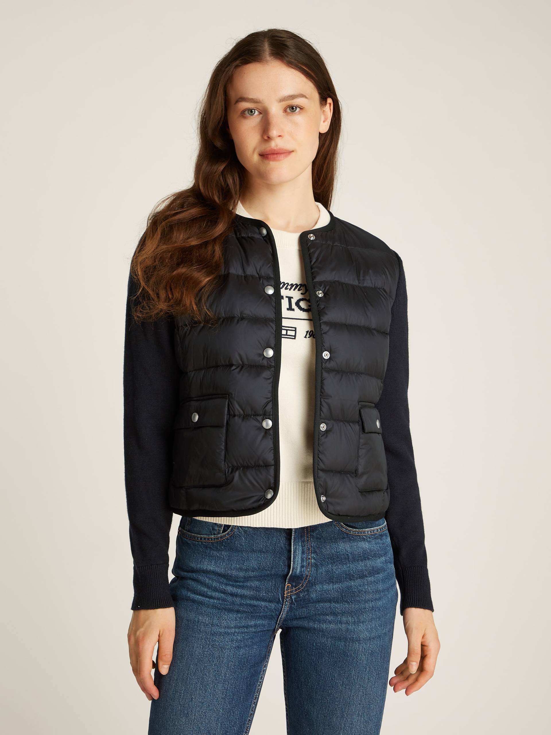 Tommy Hilfiger Steppjacke »UL DOWN KNIT MIX JKT«, mit Strickeinsätzen, Patch von TOMMY HILFIGER