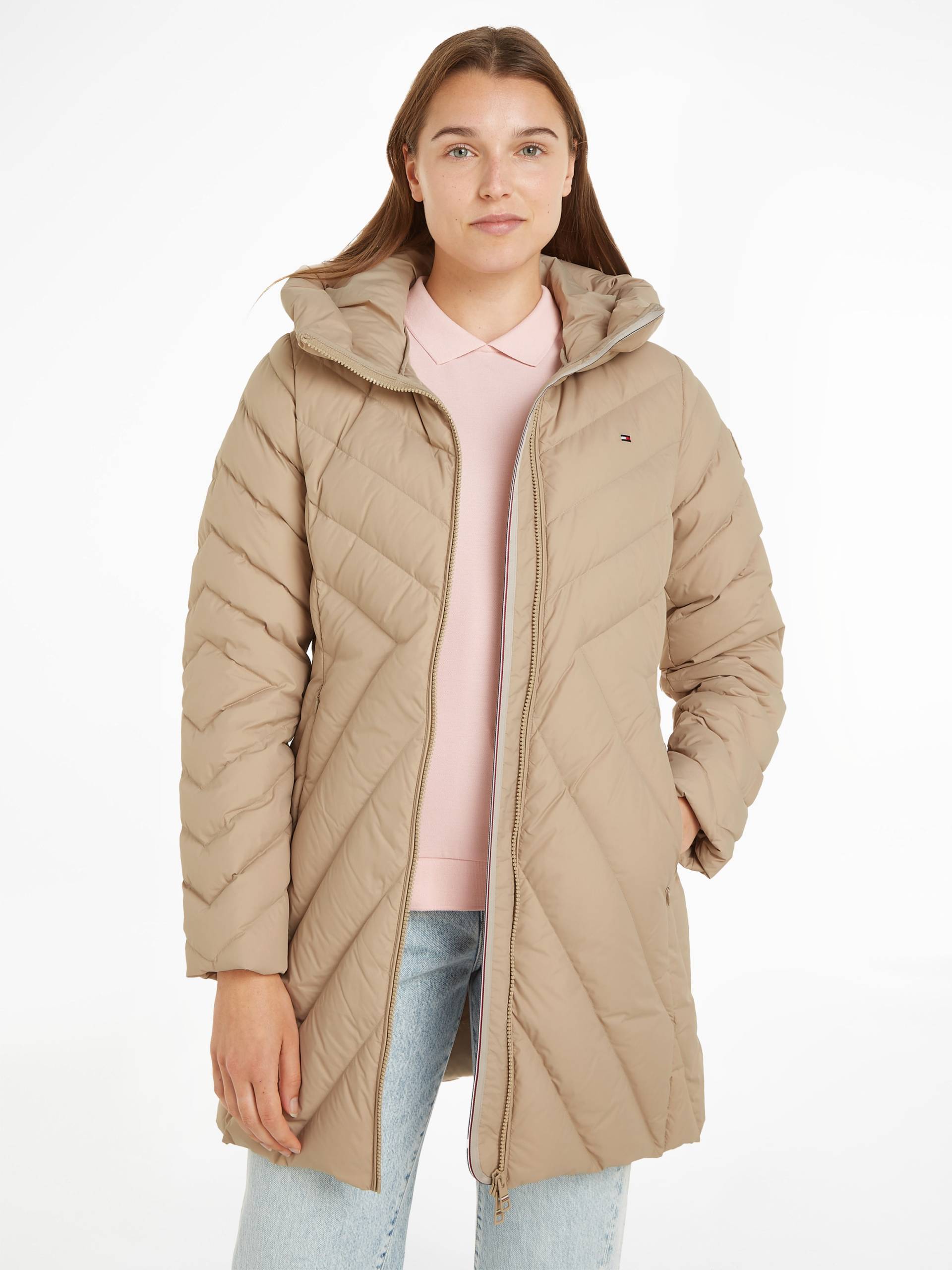 Tommy Hilfiger Steppmantel »CHEVRON MW PADDED COAT«, mit mittelstarker Wattierung und Tommy Hilfiger Markenlabel von TOMMY HILFIGER