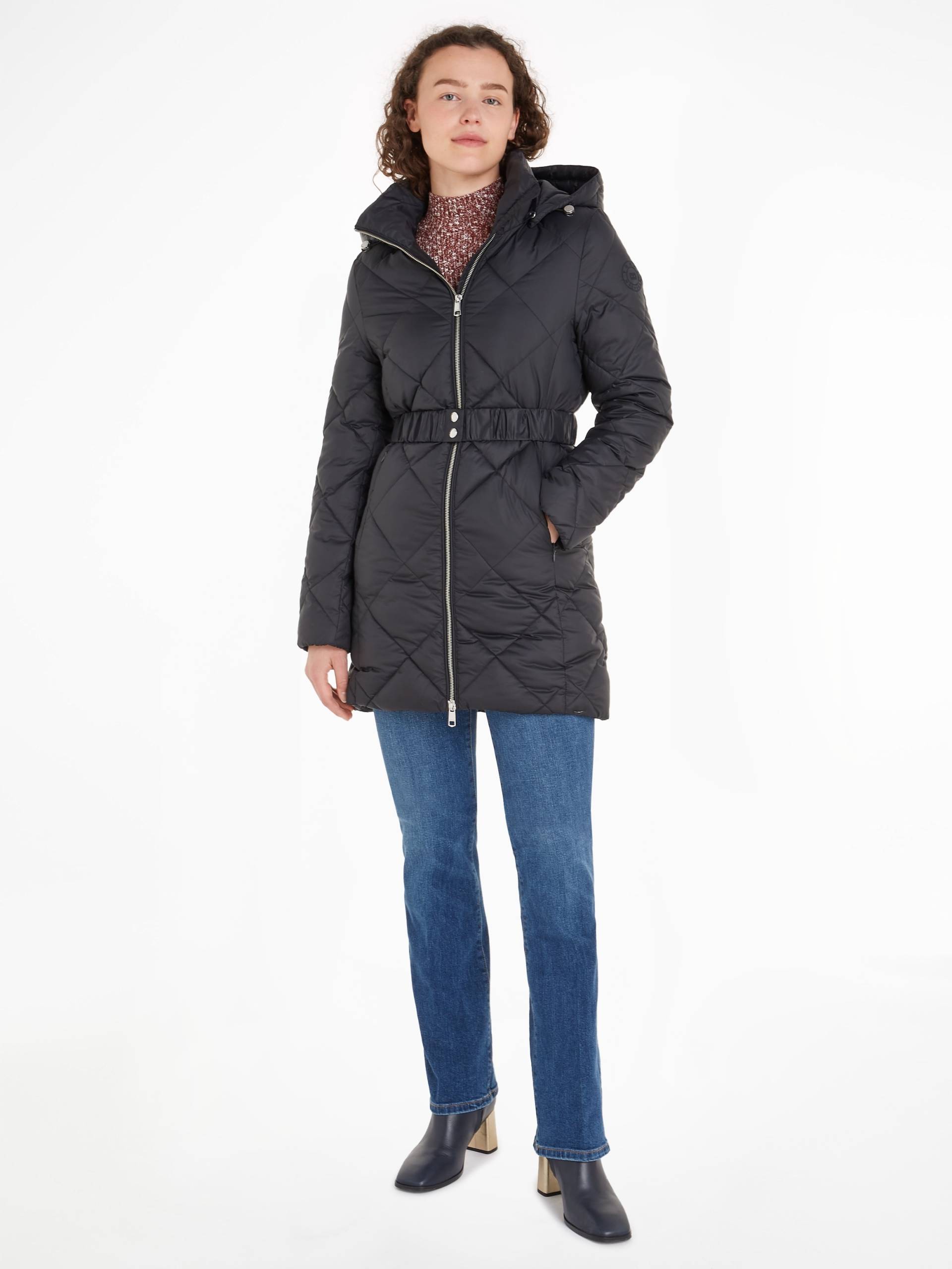 Tommy Hilfiger Steppmantel »ELEVATED BELTED QUILTED COAT«, mit abnehmbarer Kapuze von TOMMY HILFIGER