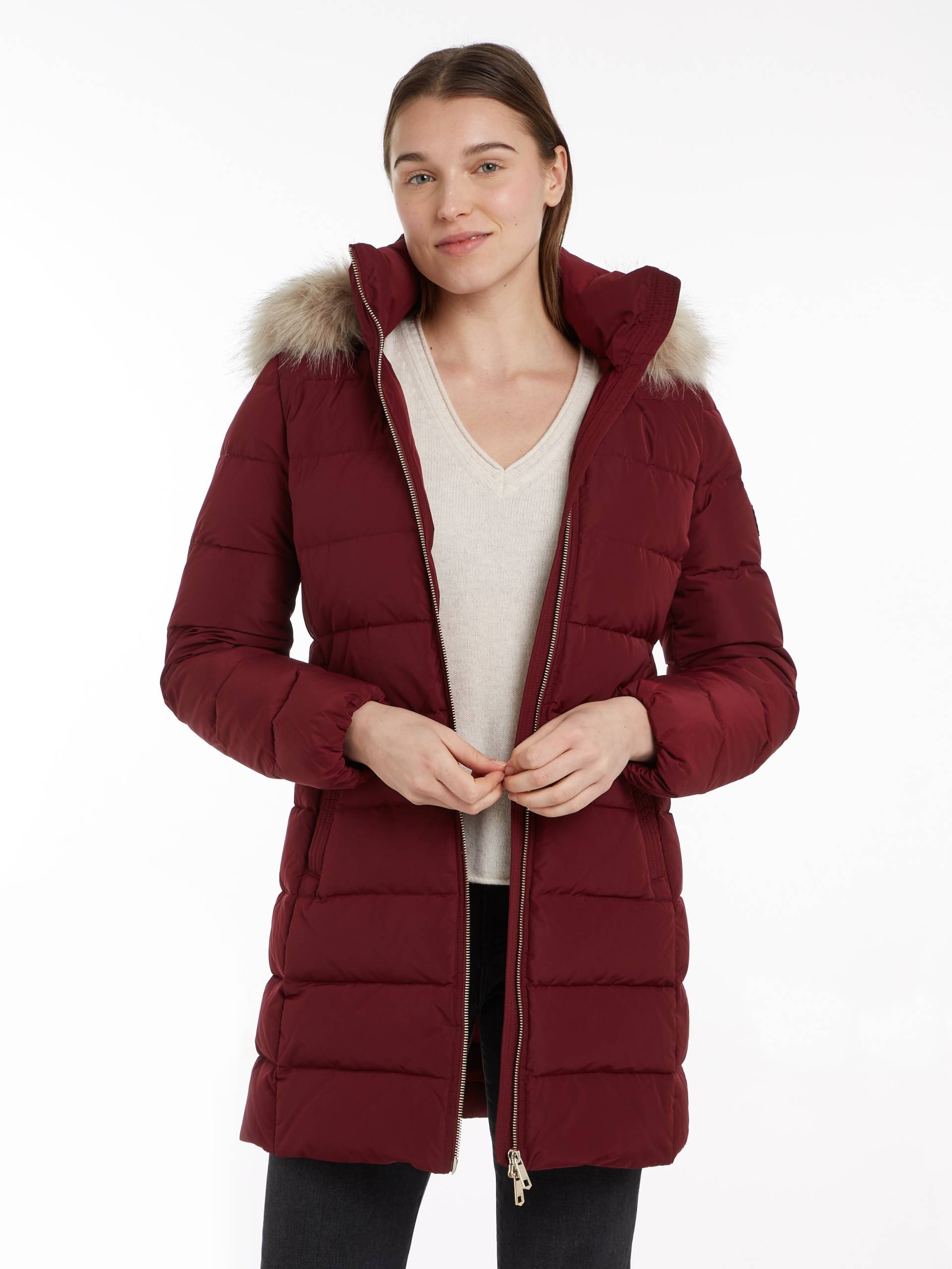 Tommy Hilfiger Steppmantel »HERITAGE DOWN TYRA COAT WITH FUR«, mit Fellimitat Tommy Hilfiger Steppmantel »HERITAGE DOWN TYRA COAT WITH FUR«, mit Fellimitat von TOMMY HILFIGER