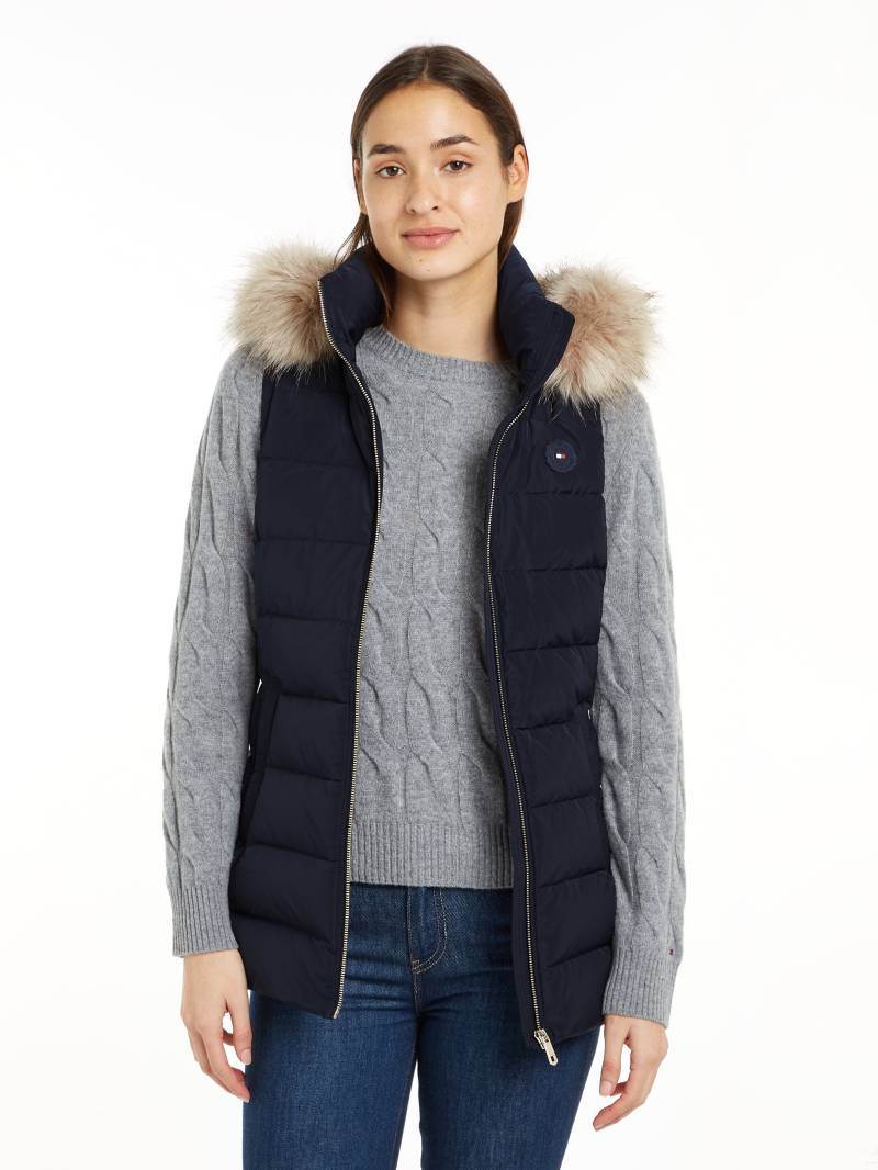 Tommy Hilfiger Steppweste »HERITAGE DOWN TYRA VEST WITH FUR«, mit Logopatch von TOMMY HILFIGER