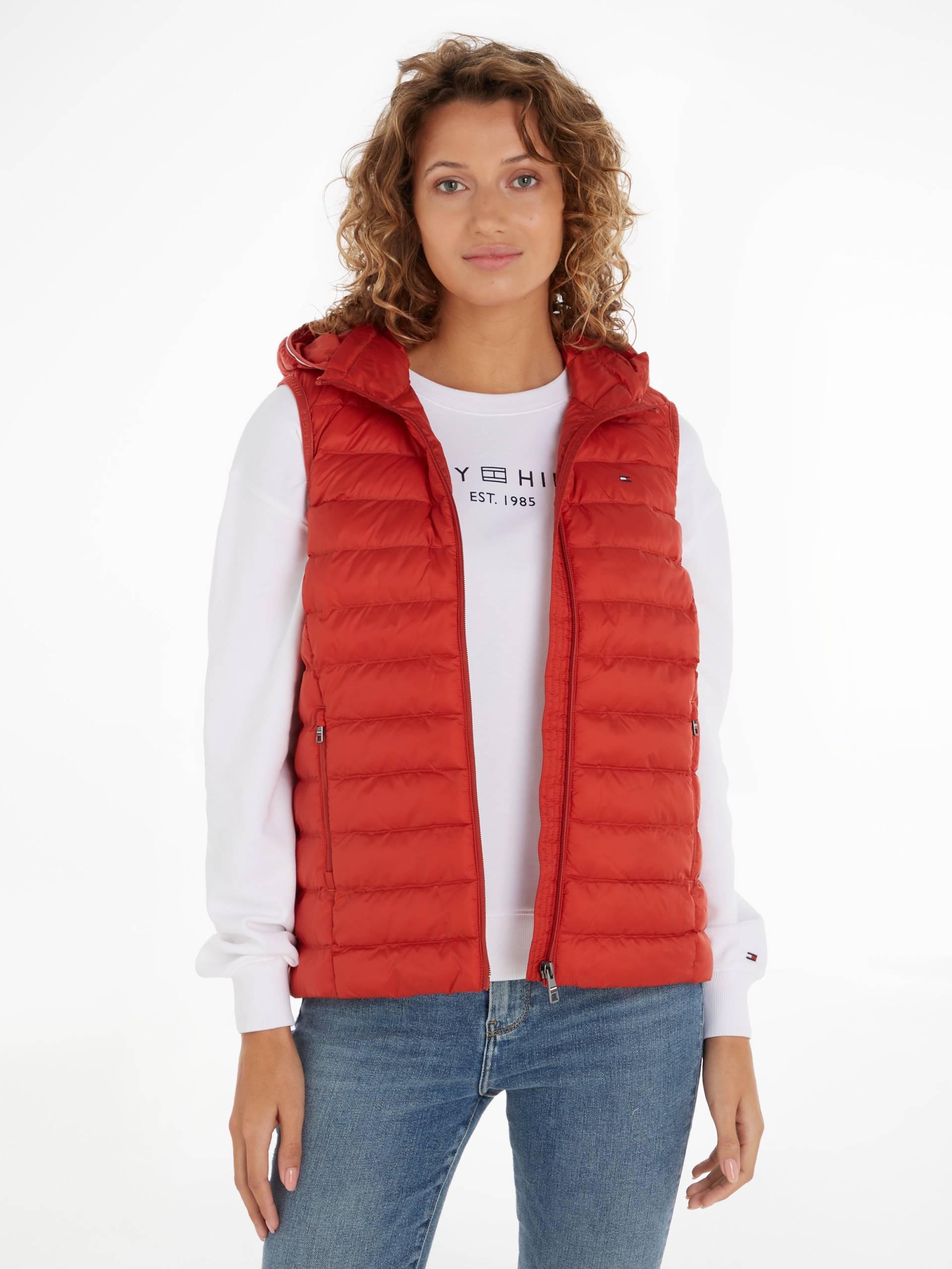 Tommy Hilfiger Steppweste »LW PADDED GLOBAL STRIPE VEST«, (Global Serie TH WOMEN), mit Elastic-Band von TOMMY HILFIGER