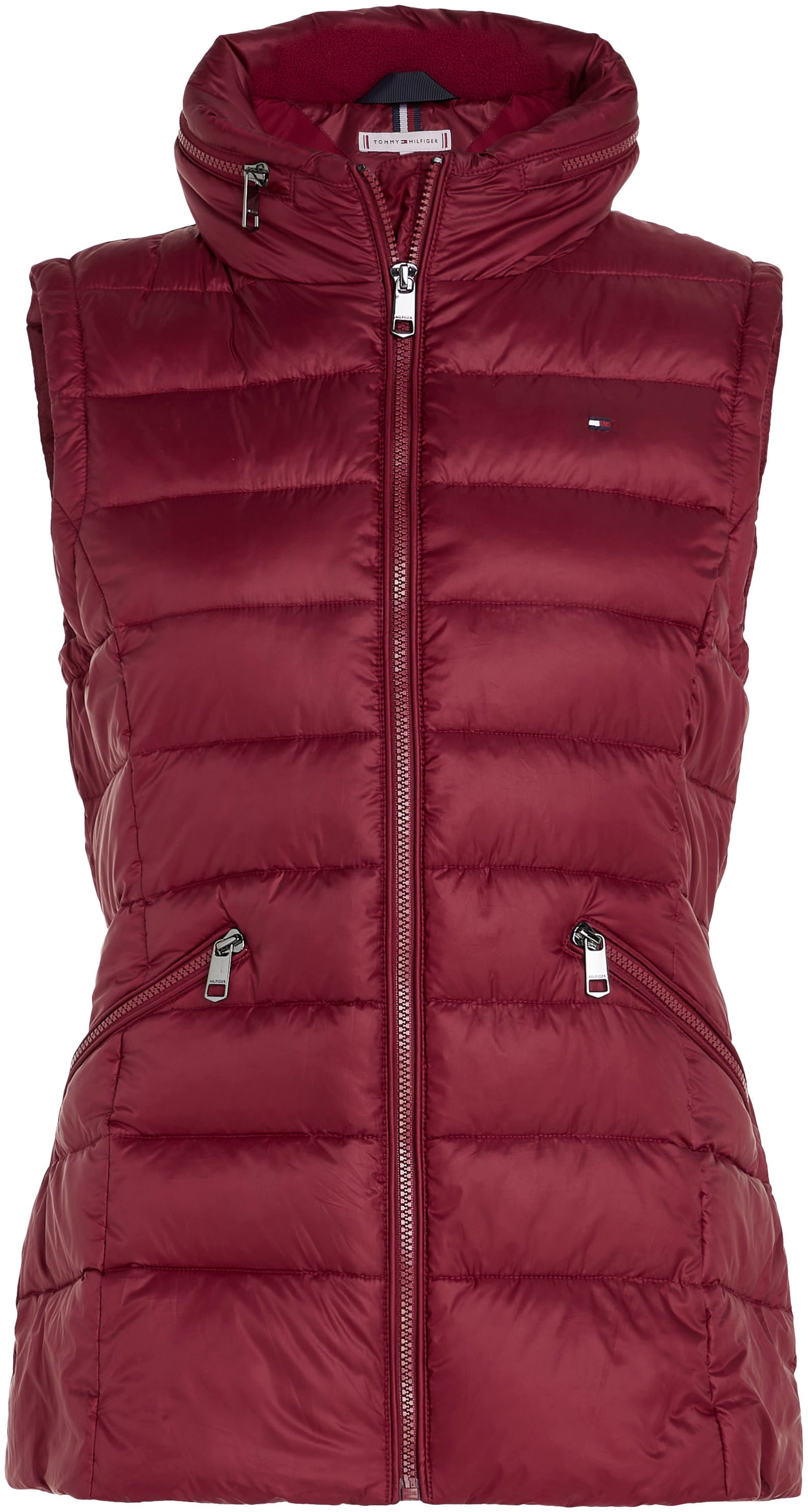 Tommy Hilfiger Steppweste »MW PADDED GLOBAL STRIPE VEST«, mit versteckter Kapuze im Stehkragen von TOMMY HILFIGER