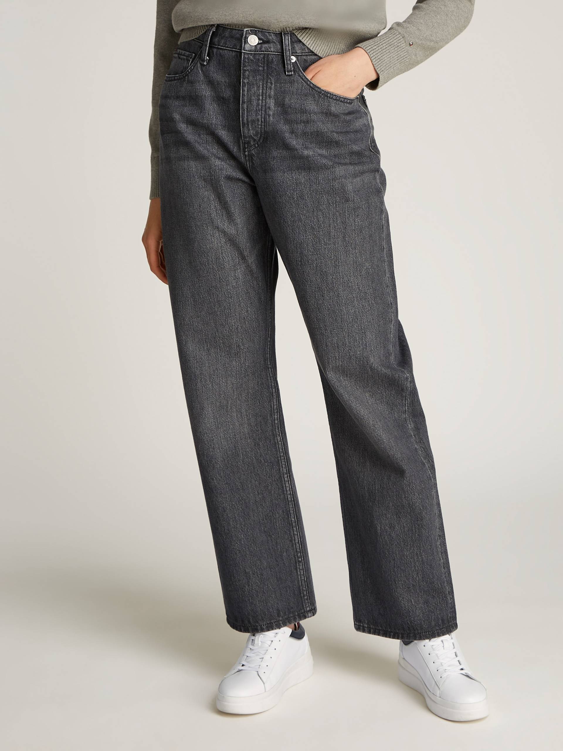 Tommy Hilfiger Straight-Jeans »CLASSIC STRAIGHT RW ECRU«, mit Logo-Badge, in Knöchellänge von TOMMY HILFIGER