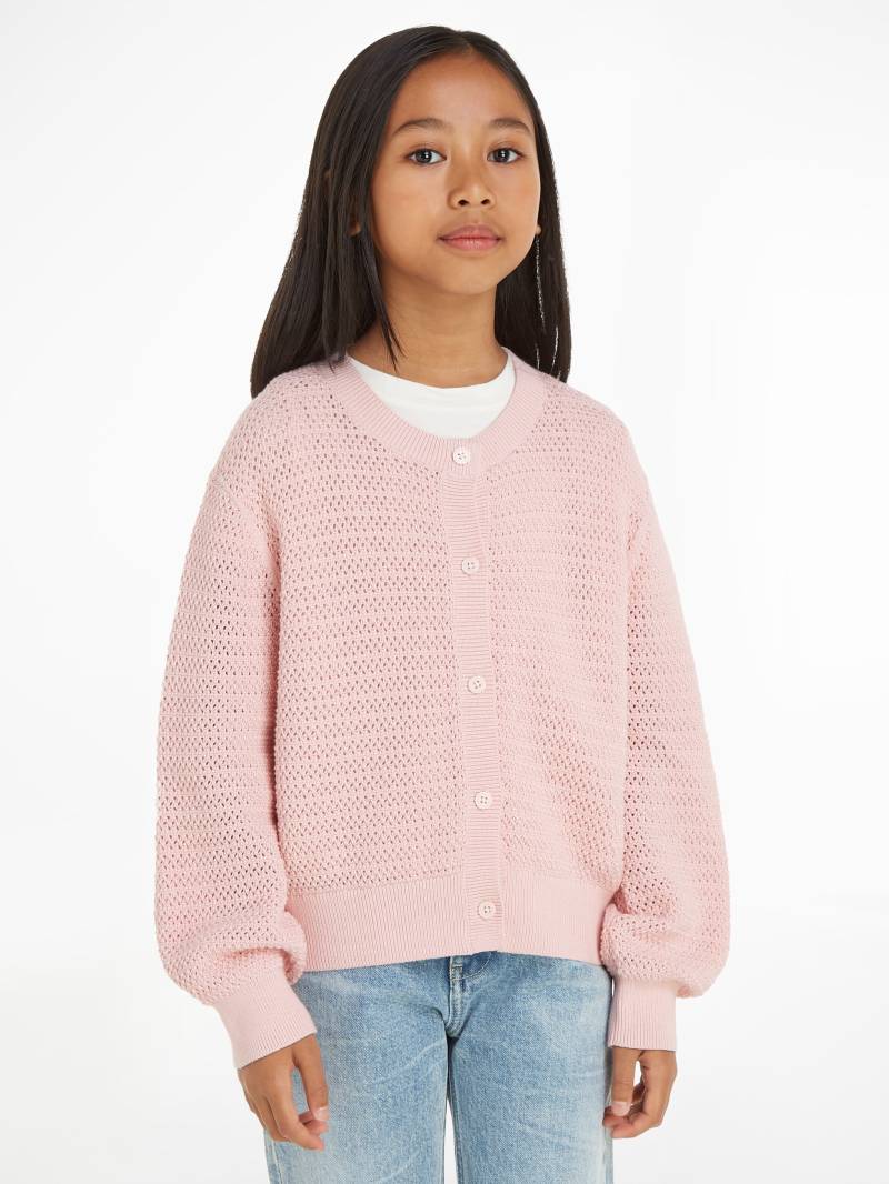 Tommy Hilfiger Strickjacke »CROCHET CARDIGAN«, Kinder bis 16 Jahre von TOMMY HILFIGER