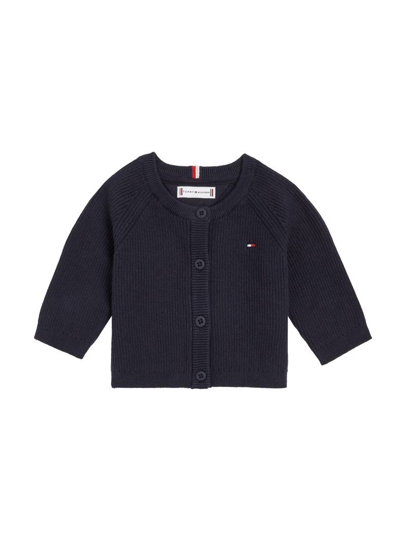 Tommy Hilfiger Strickjacke »ESSENTIAL REGULAR CARDIGAN LS«, Baby bis 2 Jahre mit Logostickerei von TOMMY HILFIGER