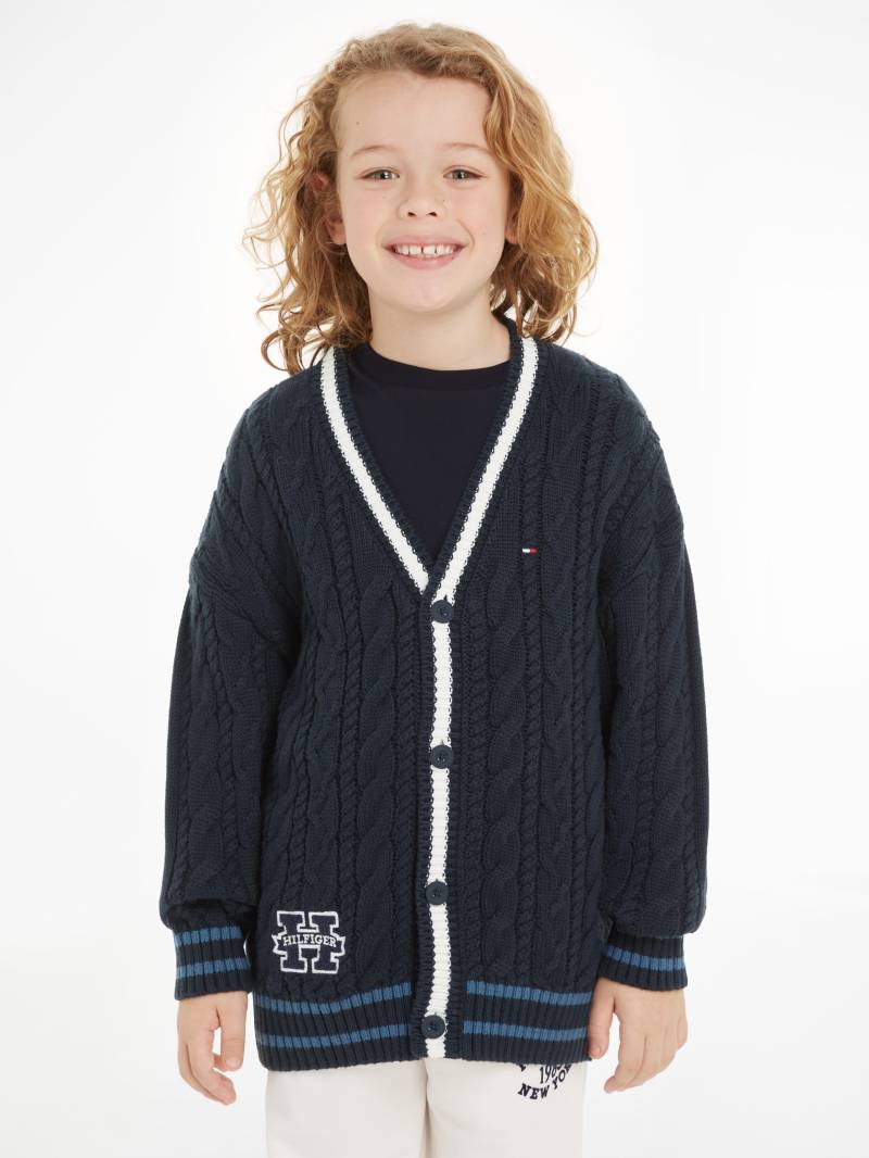 Tommy Hilfiger Strickjacke »H CARDIGAN SWEATER«, Kinder bis 16 Jahre mit Logopatch von TOMMY HILFIGER